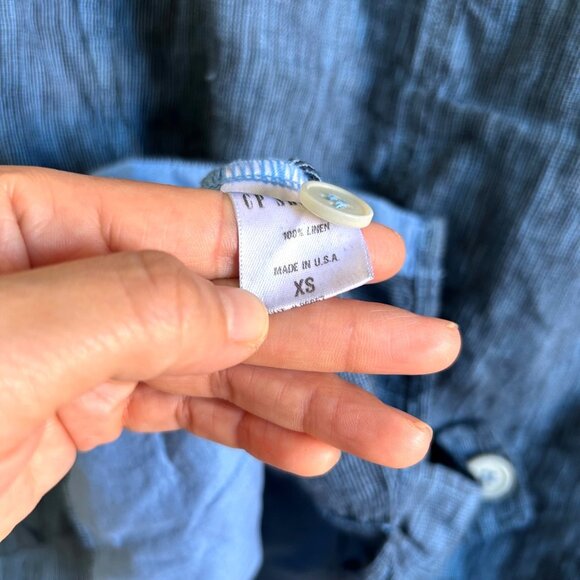 CP Shades Women's Sz Extra Small Blue 100% Linen Button-Up Jacket - Picture 7 of 9